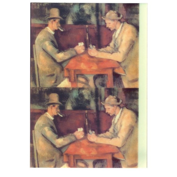 The Card Players by Paul Cezanne Art Demo Print 5" x 7" Demo Lenticular 3D Photo - Picture 1 of 5